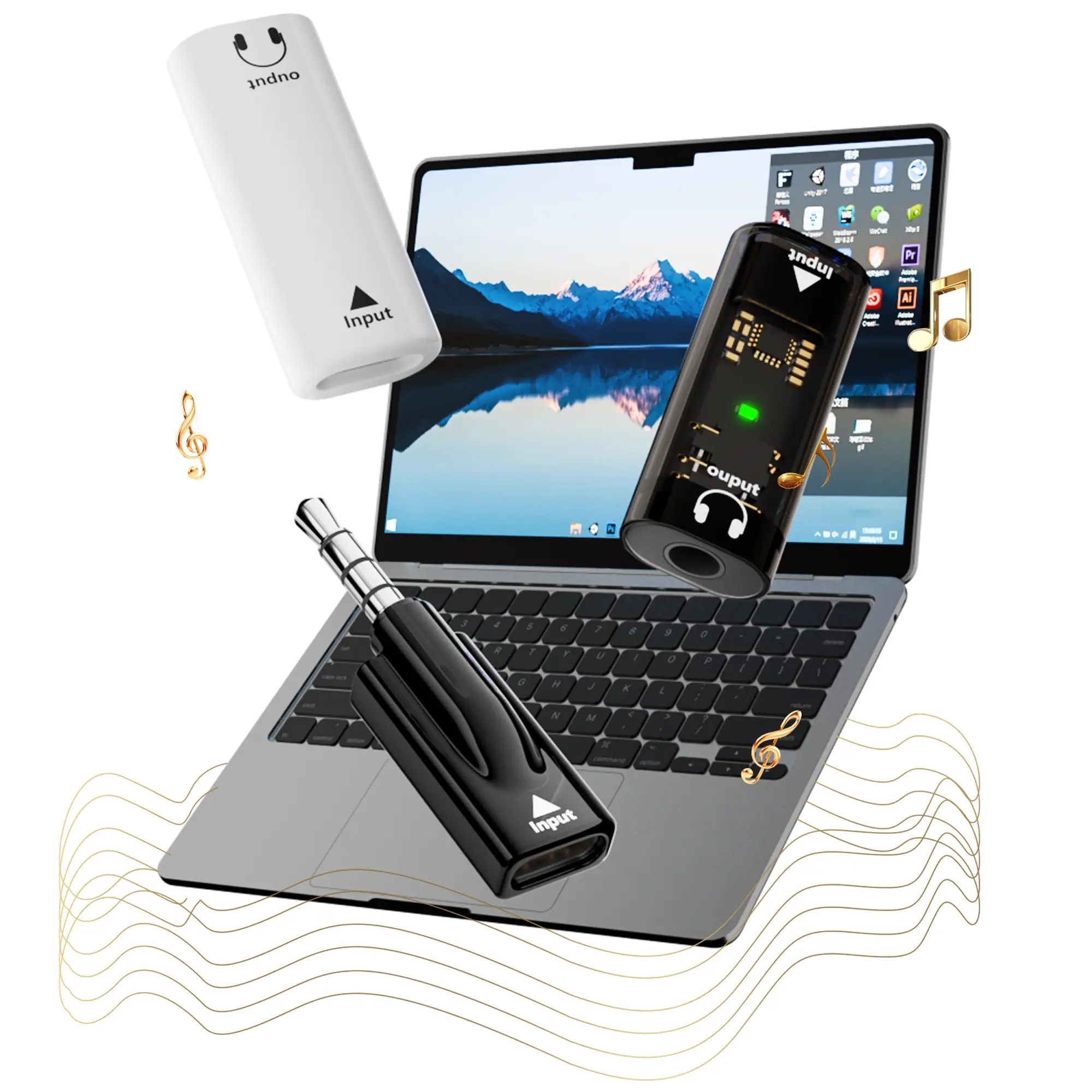 USB-C to 3.5 მმ აუდიო გადამყვანი - black