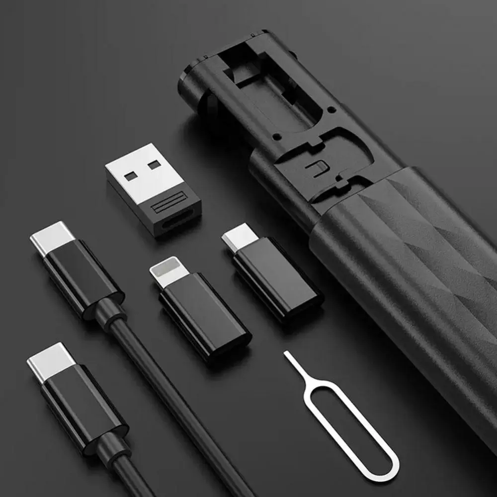 მრავალფუნქციური USB კაბელების ნაკრები | Type-C, Lightning, Micro USB ; FULLTECH - black