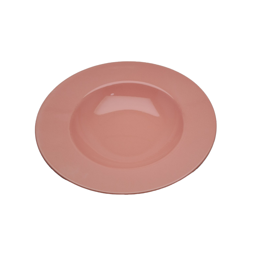 ფერადი თეფში - ვარდისფერი (კერამიკა)