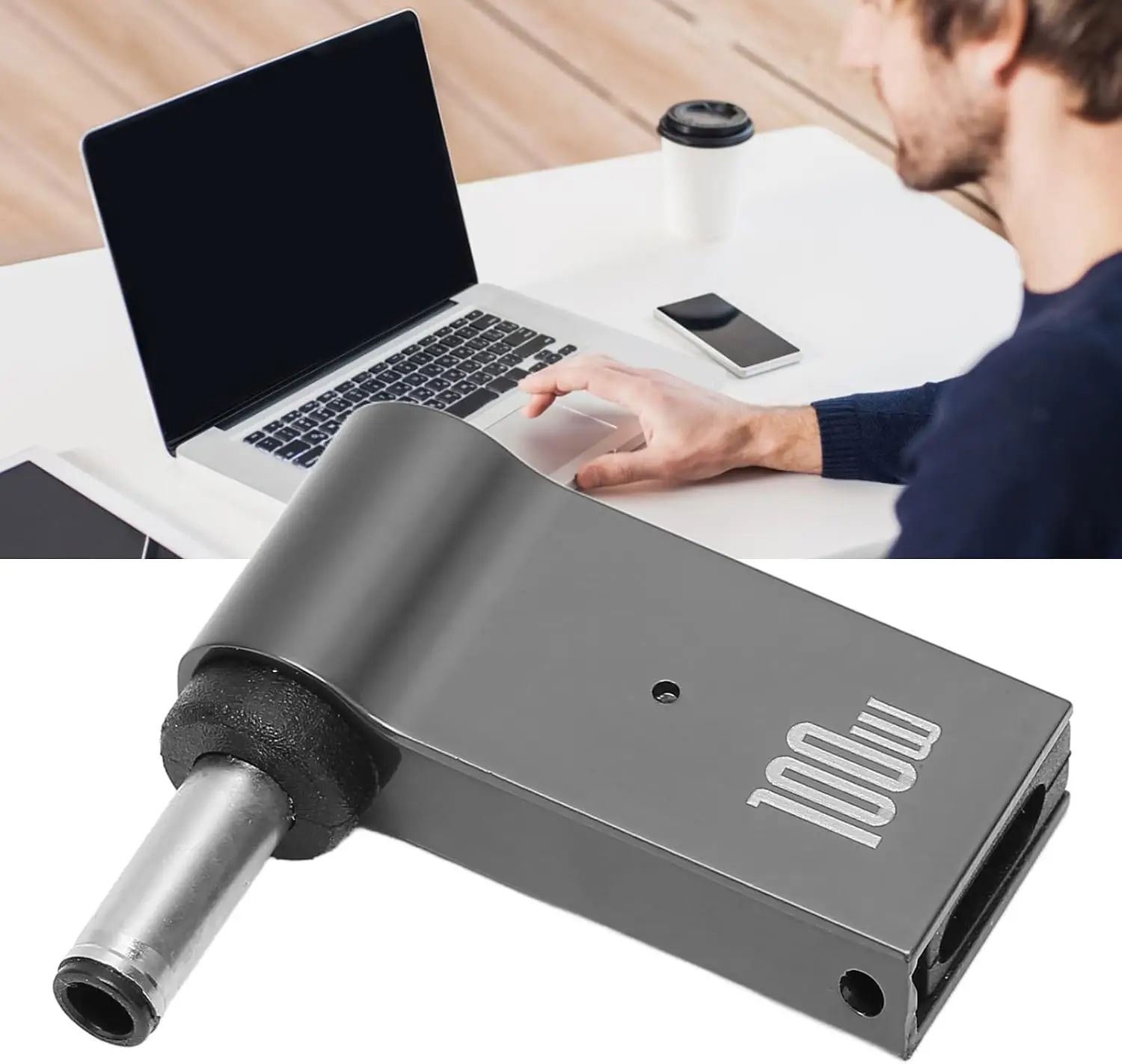 ლეპტოპის დამტენის გადამყვანი USB-C-დან – 100W - black