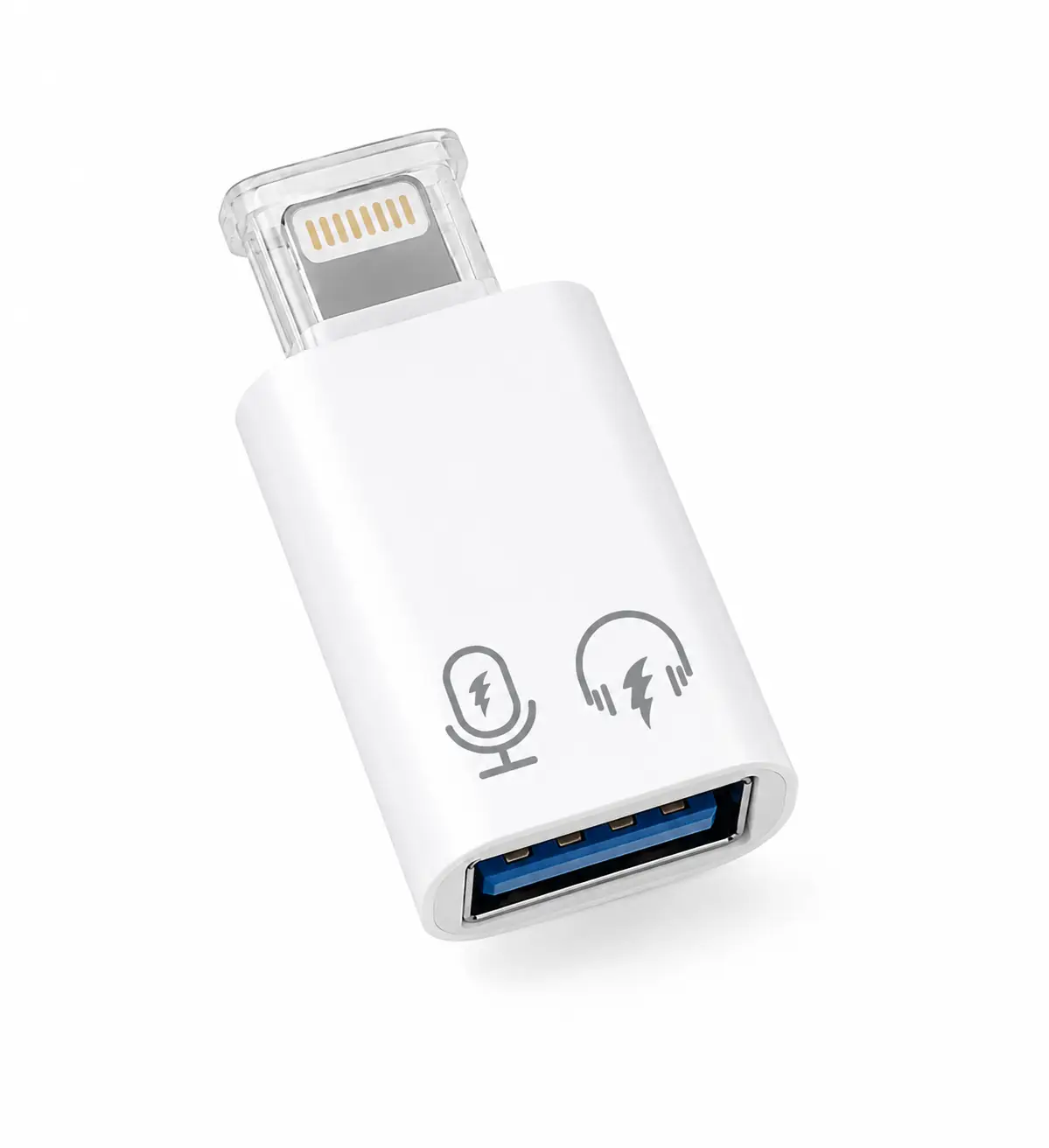 აიფონის USB გადამყვანი – Lightning-დან USB-A-ზე OTG ადაპტერი - white