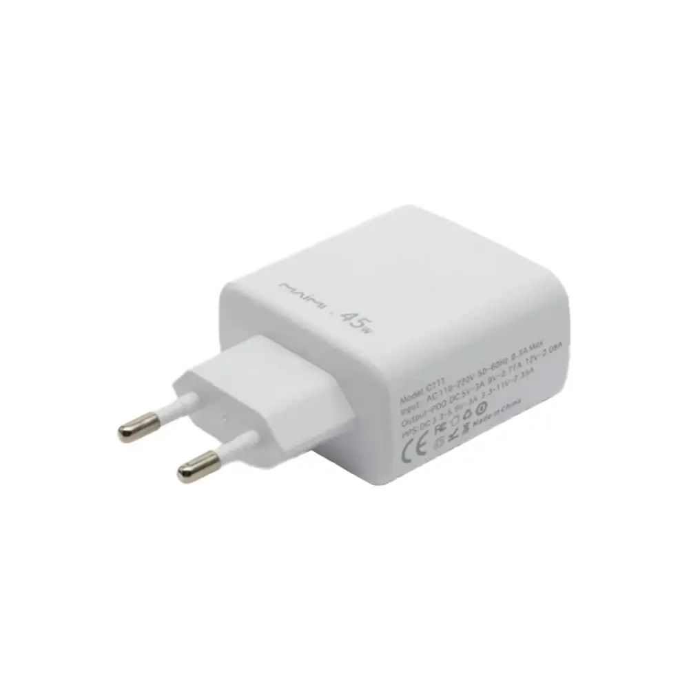 45 ვატიანი USB-C სწრაფი დამტენი - iPhone, Samsung, Xiaomi და სხვა მოწყობილობებისთვის - white