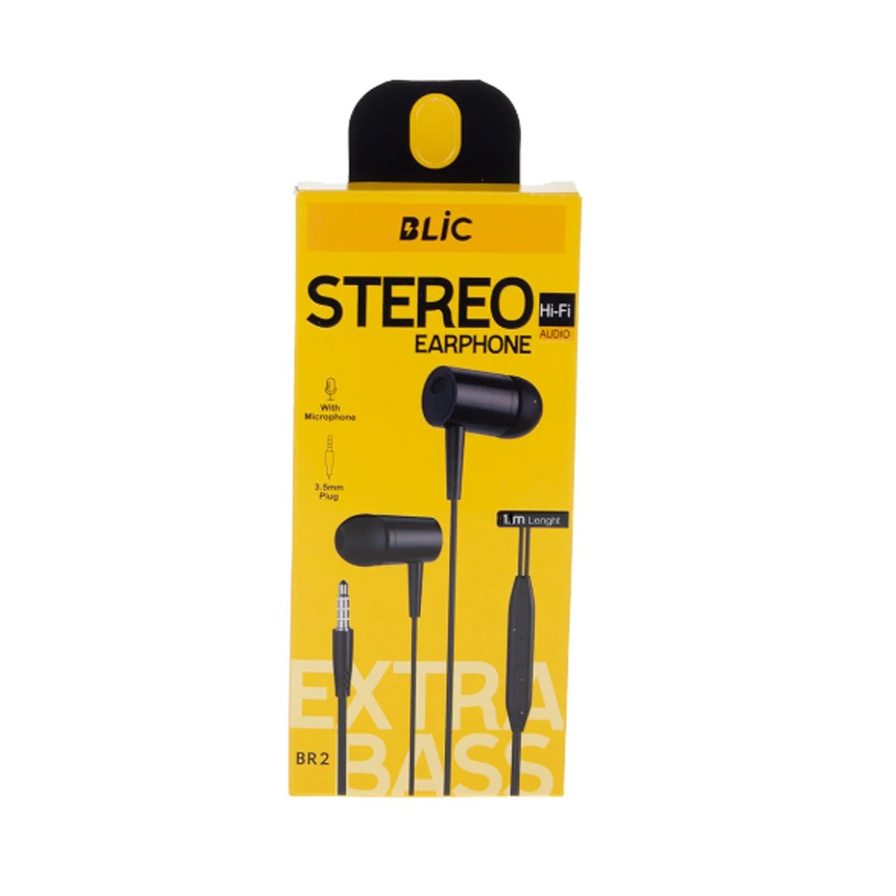 ყურსასმენი BLIC STEREO HI-FI BR-2 EARPHONE BLACK