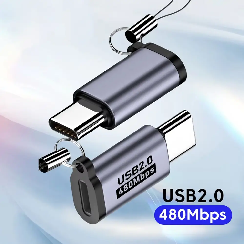 Type-C - Micro USB გადამყვანი ადაპტერი (სწრაფი დატენვით) - gray