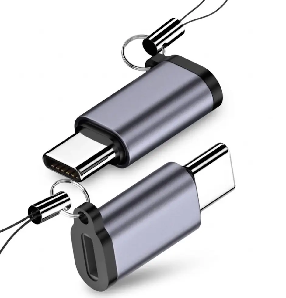 Type-C - Micro USB გადამყვანი ადაპტერი (სწრაფი დატენვით) - gray