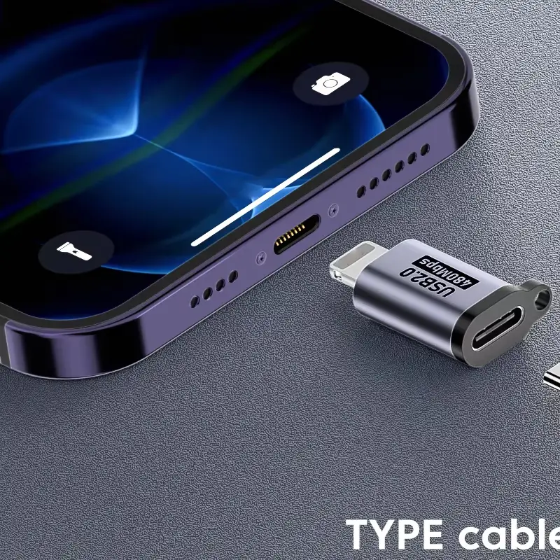 Type-C - Micro USB გადამყვანი ადაპტერი (სწრაფი დატენვით) - gray
