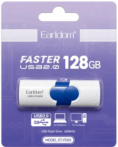 128GB ფლეშ მეხსიერება USB Flash Drive 2.0 EARLDOM