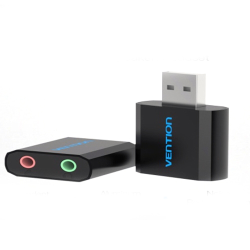 ადაპტერი VENTION VAB-S17-B USB External Sound Card Black Metal Type