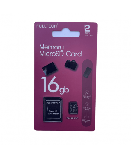 მეხსიერების ბარათი Fulltech Microsd Card 16Gb
