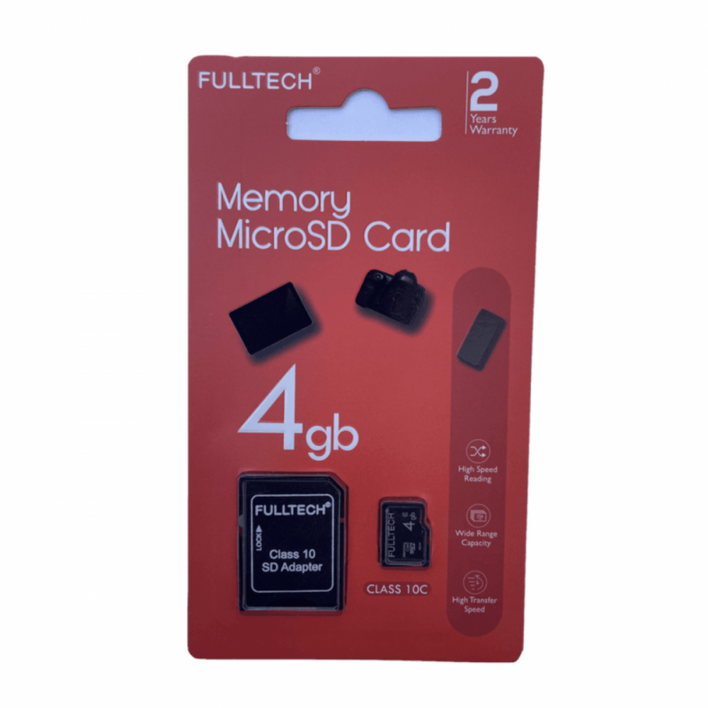 მეხსიერების ბარათი Fulltech Microsd Card 4GB