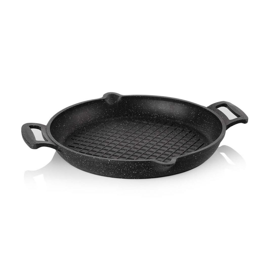 თუჯის ტაფა Schafer Famos Fireproof Cast Iron Grill Pan 30 სმ ნაცრისფერი - gray