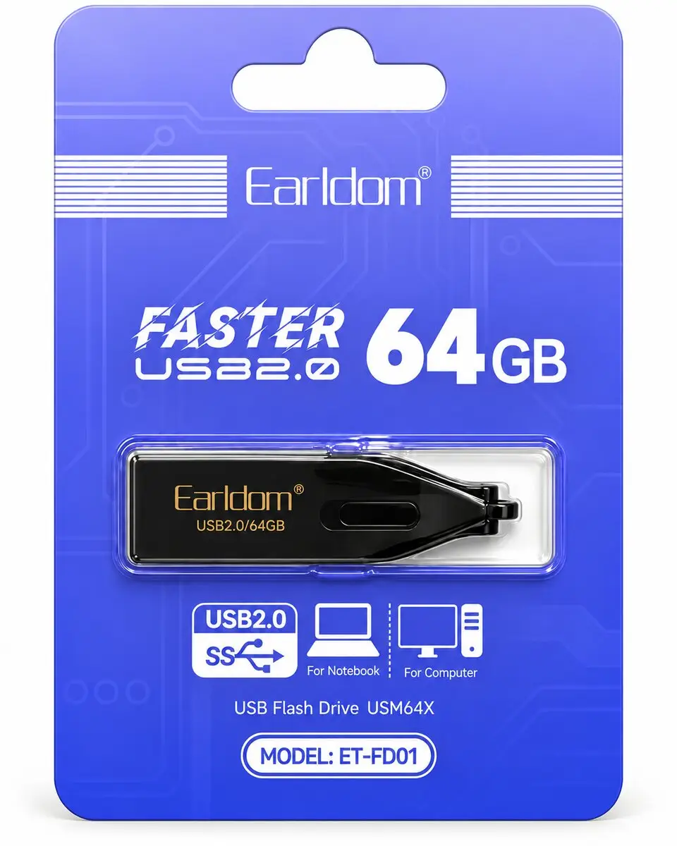64GB ფლეშ მეხსიერება USB Flash Drive 2.0 EARLDOM