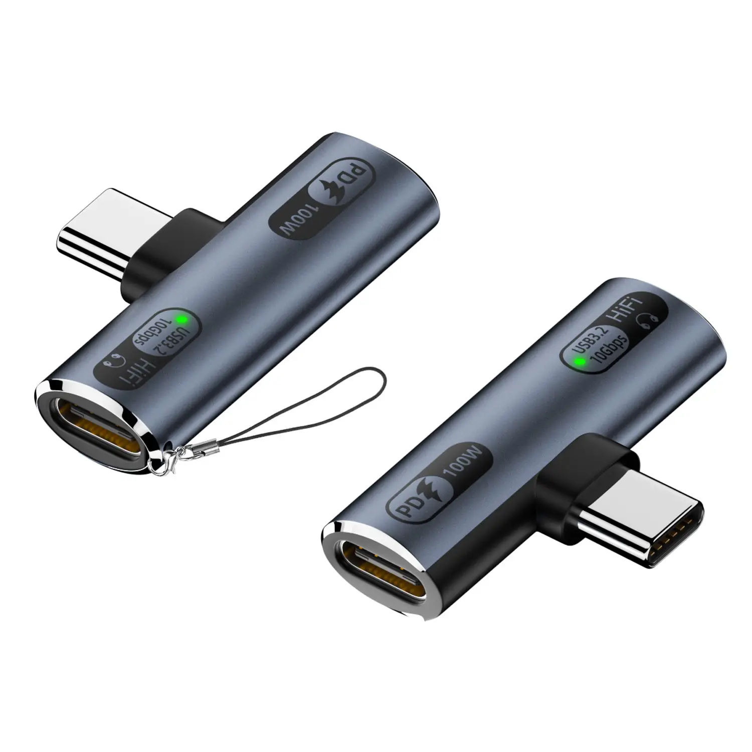 USB-C ადაპტერი 100W სწრაფი დამუხტვით 2-1-ში